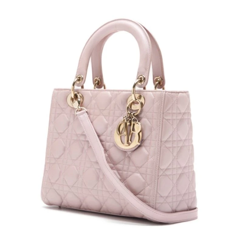 Christian Dior Lady Dior  Medium Pink  Cannage Lambskin