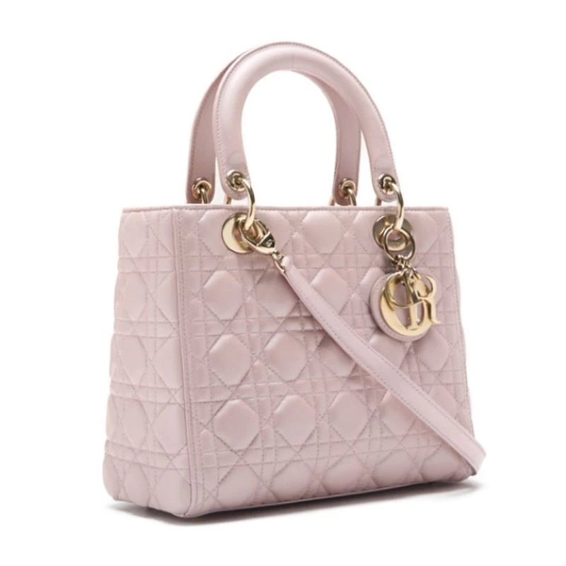 Christian Dior Lady Dior  Medium Pink  Cannage Lambskin
