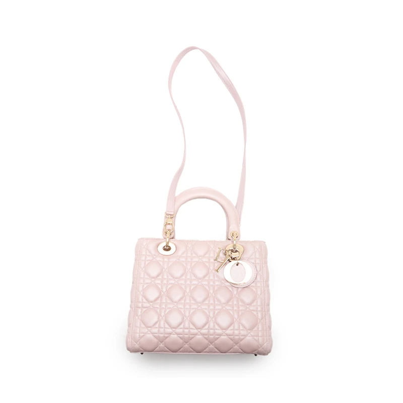 Christian Dior Lady Dior  Medium Pink  Cannage Lambskin