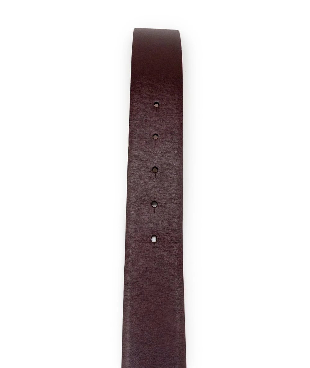 Valentino Dark Brown / Pink Calfskin Hammered VLogo Reversible 40mm wide 90cm Belt