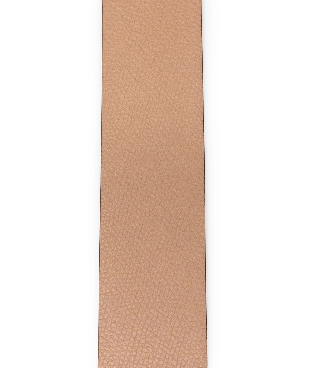 Valentino Dark Brown / Pink Calfskin Hammered VLogo Reversible 40mm wide 90cm Belt