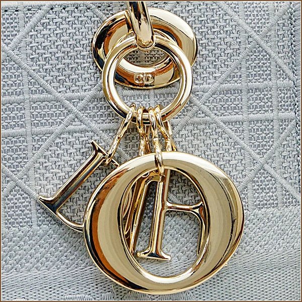 Christian Dior Gray Color Cannage Canvas Medium Lady D- Lite Bag