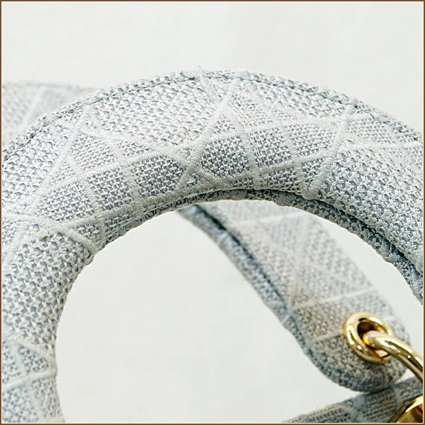 Christian Dior Gray Color Cannage Canvas Medium Lady D- Lite Bag
