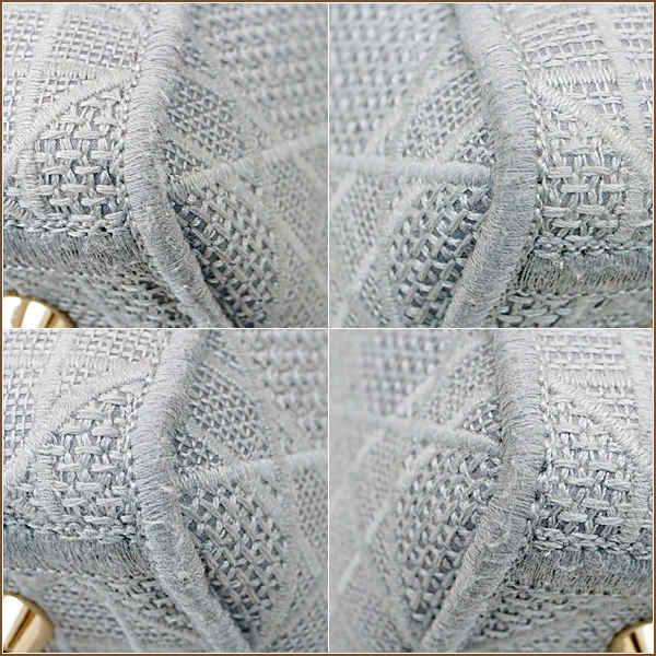 Christian Dior Gray Color Cannage Canvas Medium Lady D- Lite Bag