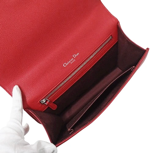 Dior Red Leather Medium Diorama Flap Shoulder Bag