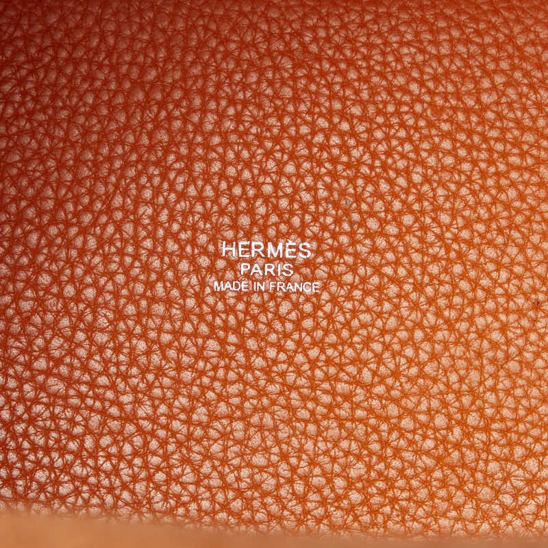 Hermes Picotin Lock PM Orange Color Taurillon Clemence Handbag with Palladium Hardware