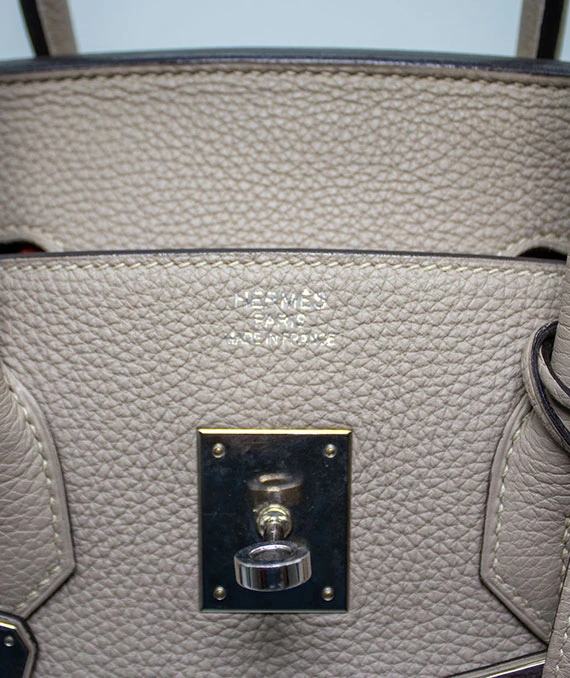 Hermes Gris Tourterelle Grey Togo leather Birkin 35 Handbag With Palladium Hardware