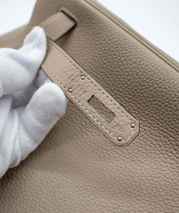 Hermes Gris Tourterelle Grey Togo leather Birkin 35 Handbag With Palladium Hardware