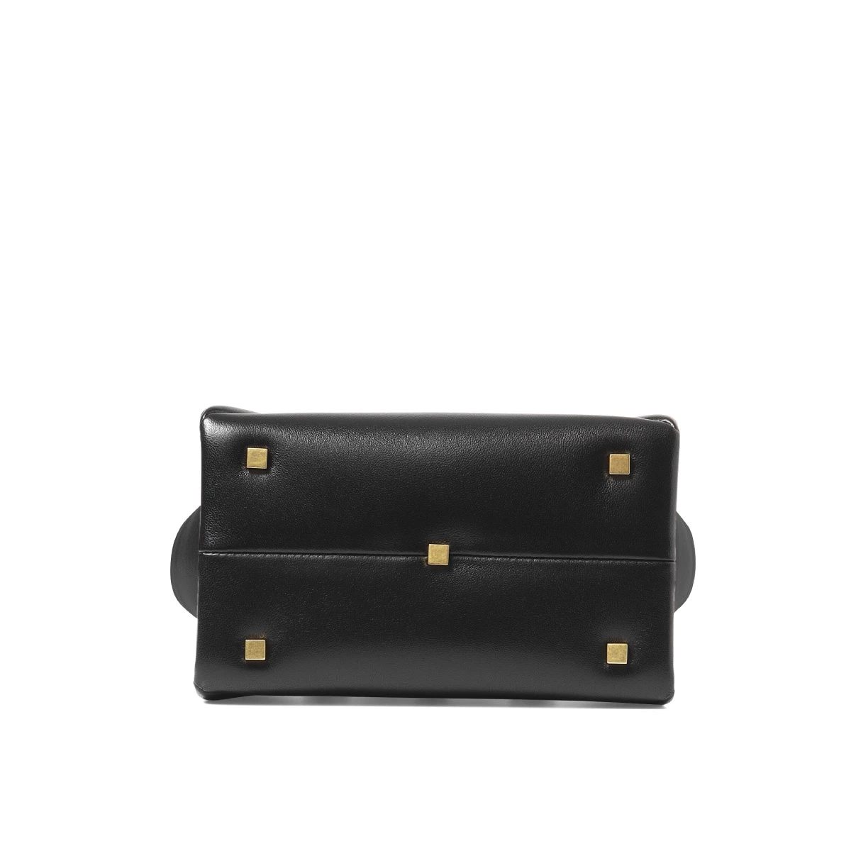 Valentino Garavani Black Lambskin Leather One Stud Crossbody Tote Bag