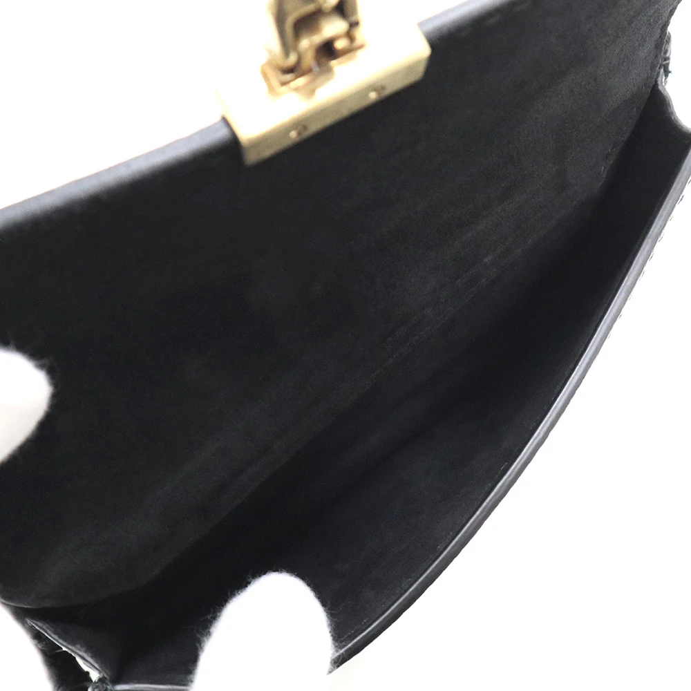 Christian Dior Black Calfskin Leather Addict Clutch Bag