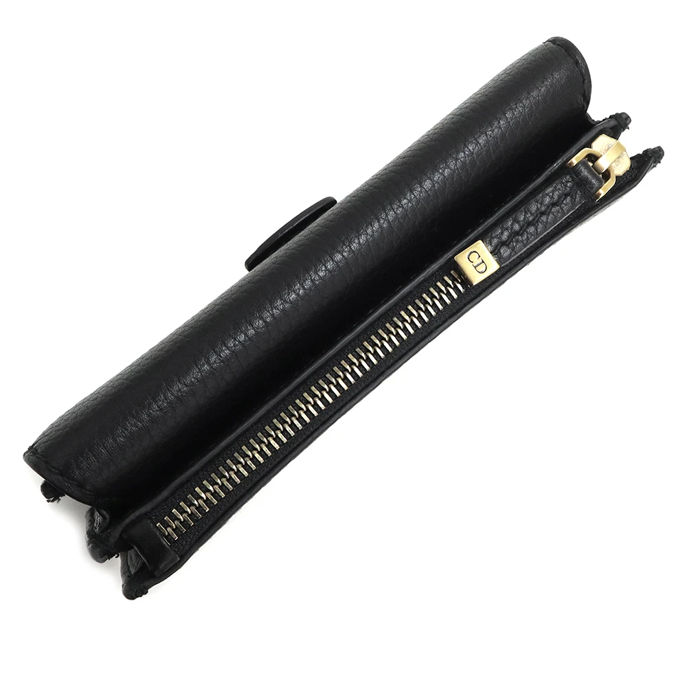 Christian Dior Black Calfskin Leather Addict Clutch Bag