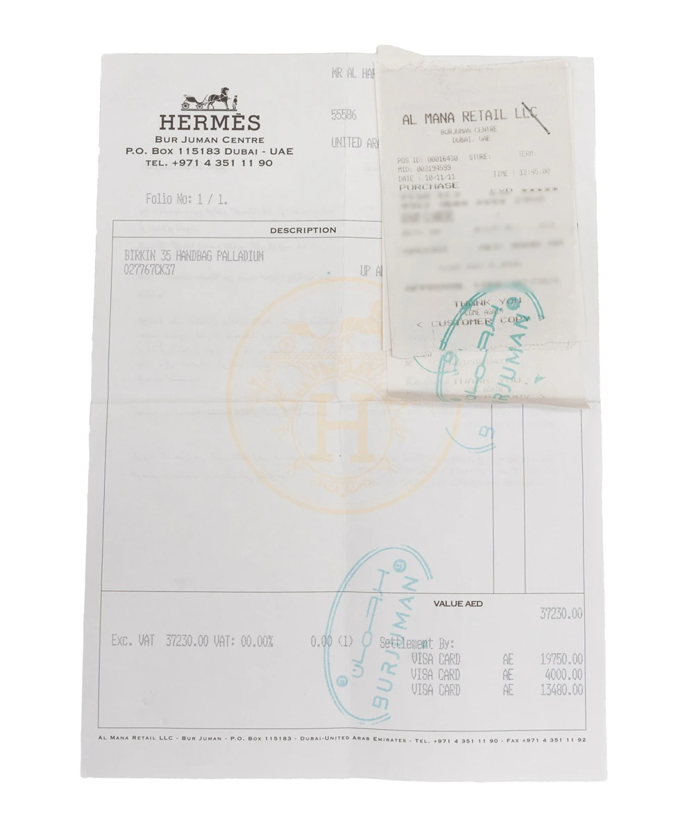 Hermes Birkin (Stamp O) Size 35 Togo Leather handbag in Gold with Palladium Hardware