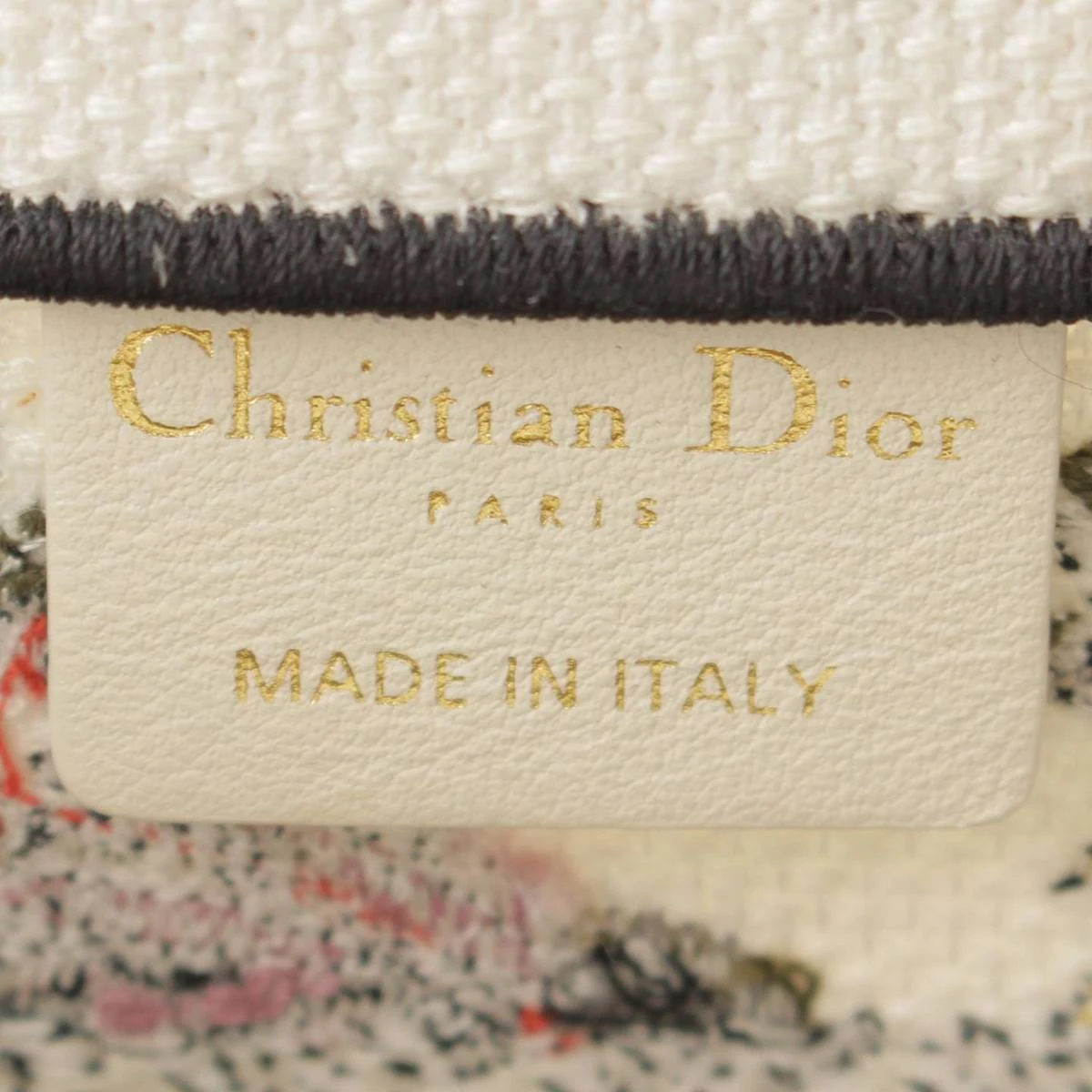 Christian Dior White Book Tote Small Jardin Botanique Canvas Flower Bag