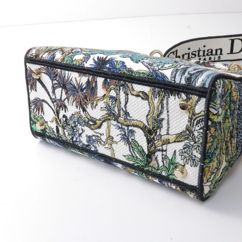 Christian Dior Multicolor Étoile de Voyage Embroidery Lady D-Lite Medium Bag